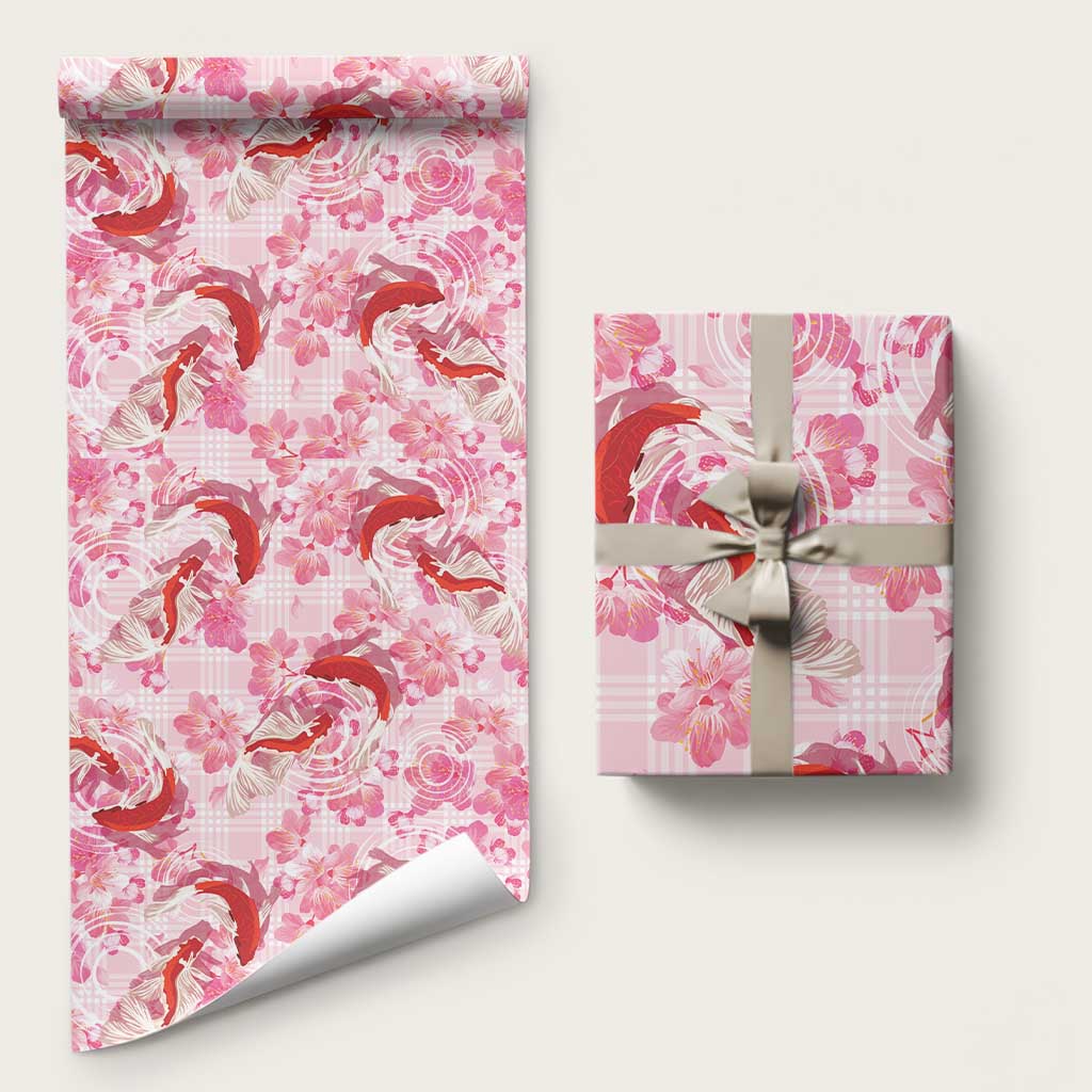 Pink Palaka Hawaii Aloha Wrapping Paper Koi Pond Mix Sakura LT7 58" × 23" Pink - Polynesian Pride