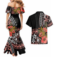 Hawaii Valentine Couples Matching Mermaid Dress and Hawaiian Shirt Plumeria Aloha Wau Ia Oe LT7 - Polynesian Pride