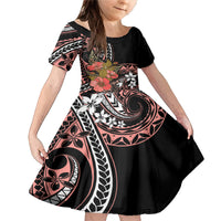 Hawaii Valentine Family Matching Mermaid Dress and Hawaiian Shirt Plumeria Aloha Wau Ia Oe LT7 Daughter's Dress Pink - Polynesian Pride