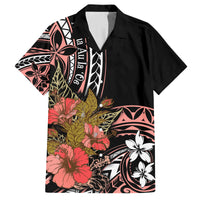 Hawaii Valentine Family Matching Puletasi and Hawaiian Shirt Plumeria Aloha Wau Ia Oe LT7 Dad's Shirt - Short Sleeve Pink - Polynesian Pride