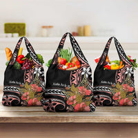 Hawaii Valentine Grocery Bag Plumeria Aloha Wau Ia Oe LT7 3-pack One Size Pink - Polynesian Pride