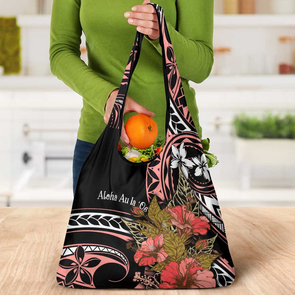 Hawaii Valentine Grocery Bag Plumeria Aloha Wau Ia Oe LT7 - Polynesian Pride