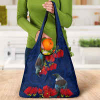 New Zealand Grocery Bag Tui Couple with Pohutukawa LT7 - Polynesian Pride