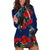 New Zealand Hoodie Dress Tui Couple with Pohutukawa LT7 Blue - Polynesian Pride