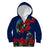 New Zealand Kid Hoodie Tui Couple with Pohutukawa LT7 Zip Hoodie Blue - Polynesian Pride