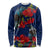 New Zealand Long Sleeve Shirt Tui Couple with Pohutukawa LT7 Unisex Blue - Polynesian Pride