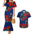 New Zealand Pohutukawa with Tui Birds Couples Matching Mermaid Dress and Hawaiian Shirt Version 2 LT7 Blue - Polynesian Pride