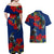 New Zealand Pohutukawa with Tui Birds Couples Matching Off Shoulder Maxi Dress and Hawaiian Shirt Version 2 LT7 - Polynesian Pride