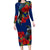 New Zealand Pohutukawa with Tui Birds Family Matching Long Sleeve Bodycon Dress and Hawaiian Shirt Version 2 LT7 Mom's Dress Blue - Polynesian Pride