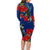 New Zealand Pohutukawa with Tui Birds Family Matching Long Sleeve Bodycon Dress and Hawaiian Shirt Version 2 LT7 - Polynesian Pride