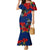 New Zealand Pohutukawa with Tui Birds Family Matching Mermaid Dress and Hawaiian Shirt Version 2 LT7 Mom's Dress Blue - Polynesian Pride