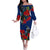 New Zealand Pohutukawa with Tui Birds Family Matching Off Shoulder Long Sleeve Dress and Hawaiian Shirt Version 2 LT7 Mom's Dress Blue - Polynesian Pride