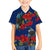 New Zealand Pohutukawa with Tui Birds Family Matching Puletasi and Hawaiian Shirt Version 2 LT7 Son's Shirt Blue - Polynesian Pride