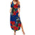 New Zealand Pohutukawa with Tui Birds Family Matching Summer Maxi Dress and Hawaiian Shirt Version 2 LT7 Mom's Dress Blue - Polynesian Pride