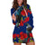 New Zealand Pohutukawa with Tui Birds Hoodie Dress Version 2 LT7 Blue - Polynesian Pride