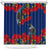 New Zealand Pohutukawa with Tui Birds Shower Curtain Version 2 LT7 Blue - Polynesian Pride