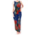 New Zealand Pohutukawa with Tui Birds Tank Maxi Dress Version 2 LT7 Women Blue - Polynesian Pride