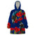 New Zealand Pohutukawa with Tui Birds Wearable Blanket Hoodie Version 2 LT7 One Size Blue - Polynesian Pride