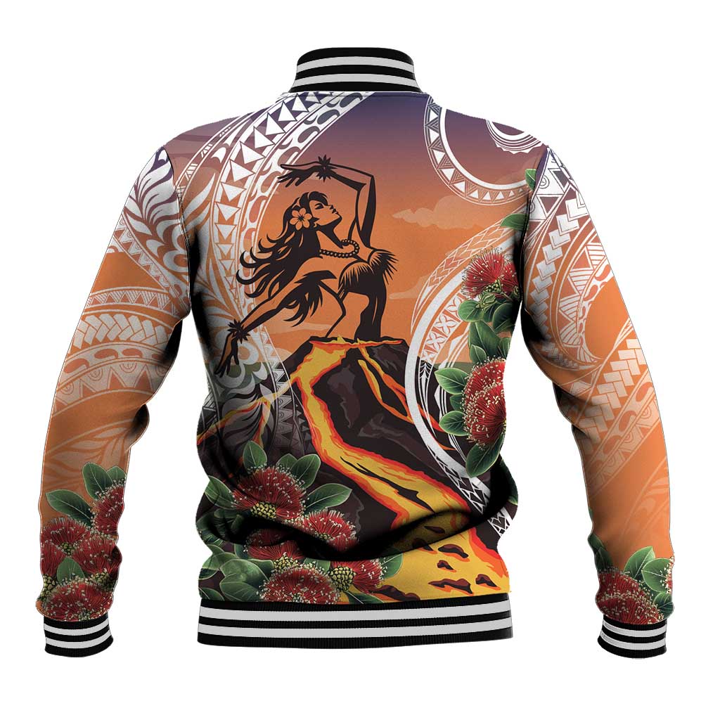 Hawaii Women's Day Tribal Baseball Jacket Pele Honua Mea LT7 - Polynesian Pride