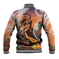 Hawaii Women's Day Tribal Baseball Jacket Pele Honua Mea LT7 - Polynesian Pride