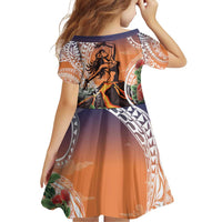 Hawaii Women's Day Tribal Family Matching Off Shoulder Short Dress and Hawaiian Shirt Pele Honua Mea