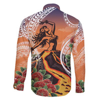 Hawaii Women's Day Tribal Family Matching Puletasi and Hawaiian Shirt Pele Honua Mea