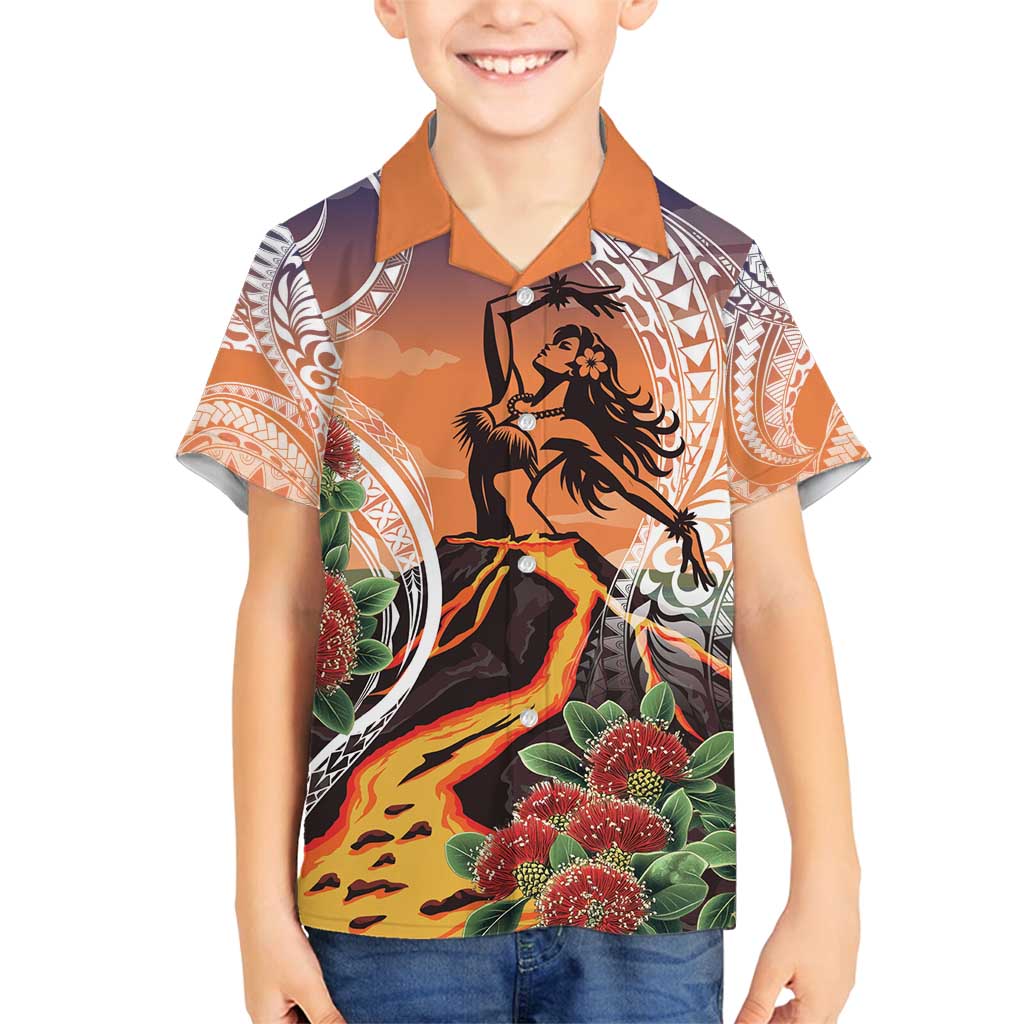 Hawaii Women's Day Tribal Family Matching Puletasi and Hawaiian Shirt Pele Honua Mea