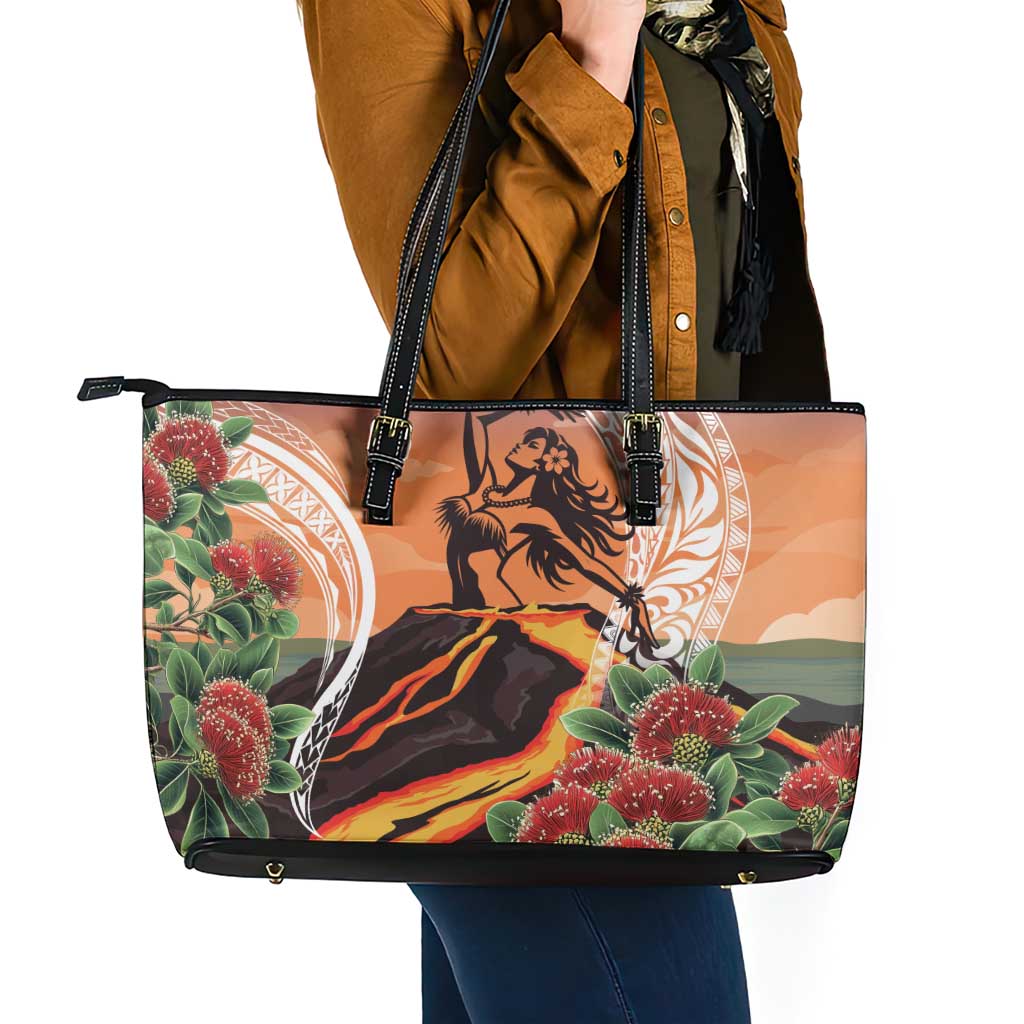 Hawaii Women's Day Tribal Leather Tote Bag Pele Honua Mea LT7 - Polynesian Pride