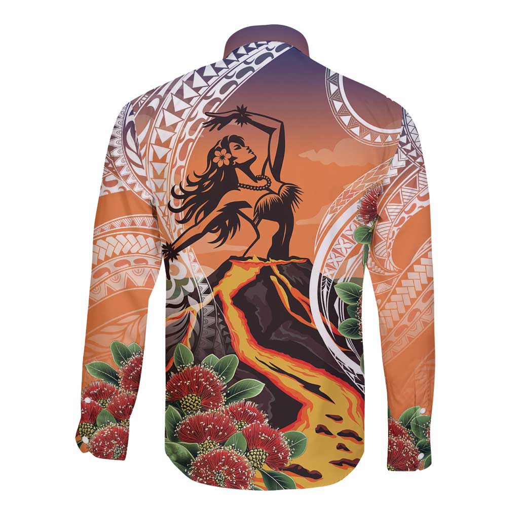 Hawaii Women's Day Tribal Long Sleeve Button Shirt Pele Honua Mea LT7 - Polynesian Pride