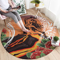 Hawaii Women's Day Tribal Round Carpet Pele Honua Mea