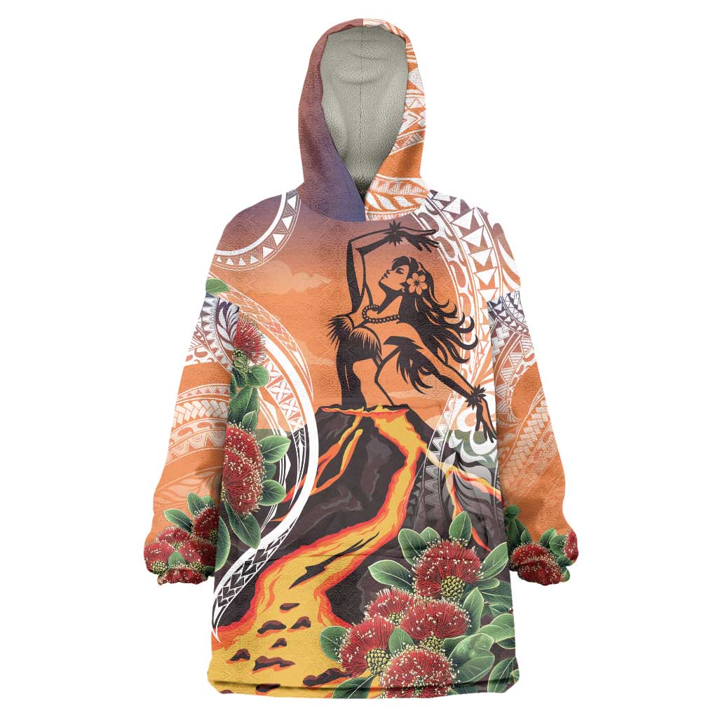 Hawaii Women's Day Tribal Wearable Blanket Hoodie Pele Honua Mea LT7 One Size Art - Polynesian Pride