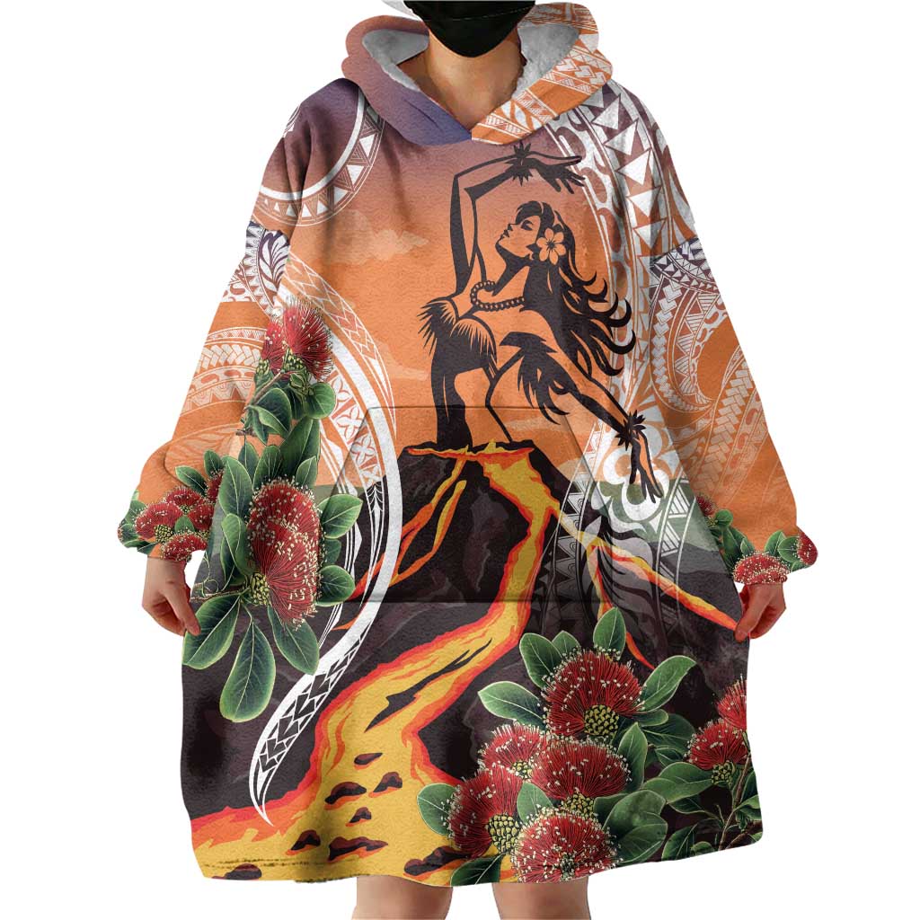 Hawaii Women's Day Tribal Wearable Blanket Hoodie Pele Honua Mea LT7 - Polynesian Pride