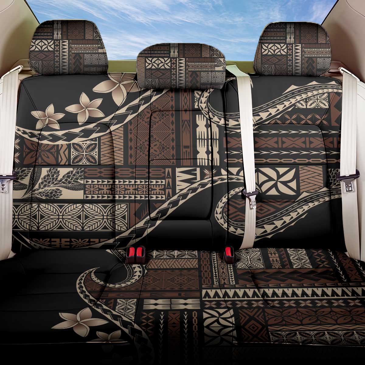 Samoa Siapo Mamanu Back Car Seat Cover Waves Motifs