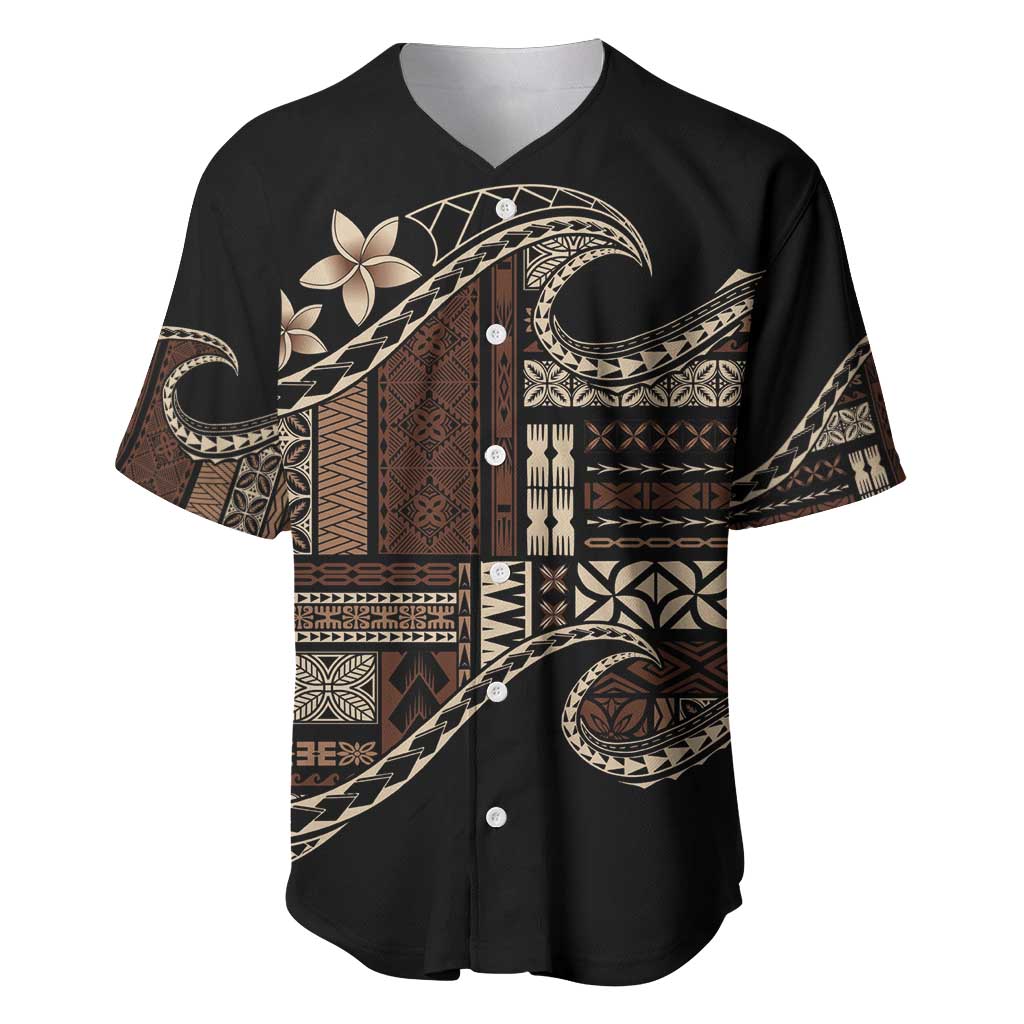 Samoa Siapo Mamanu Baseball Jersey Waves Motifs