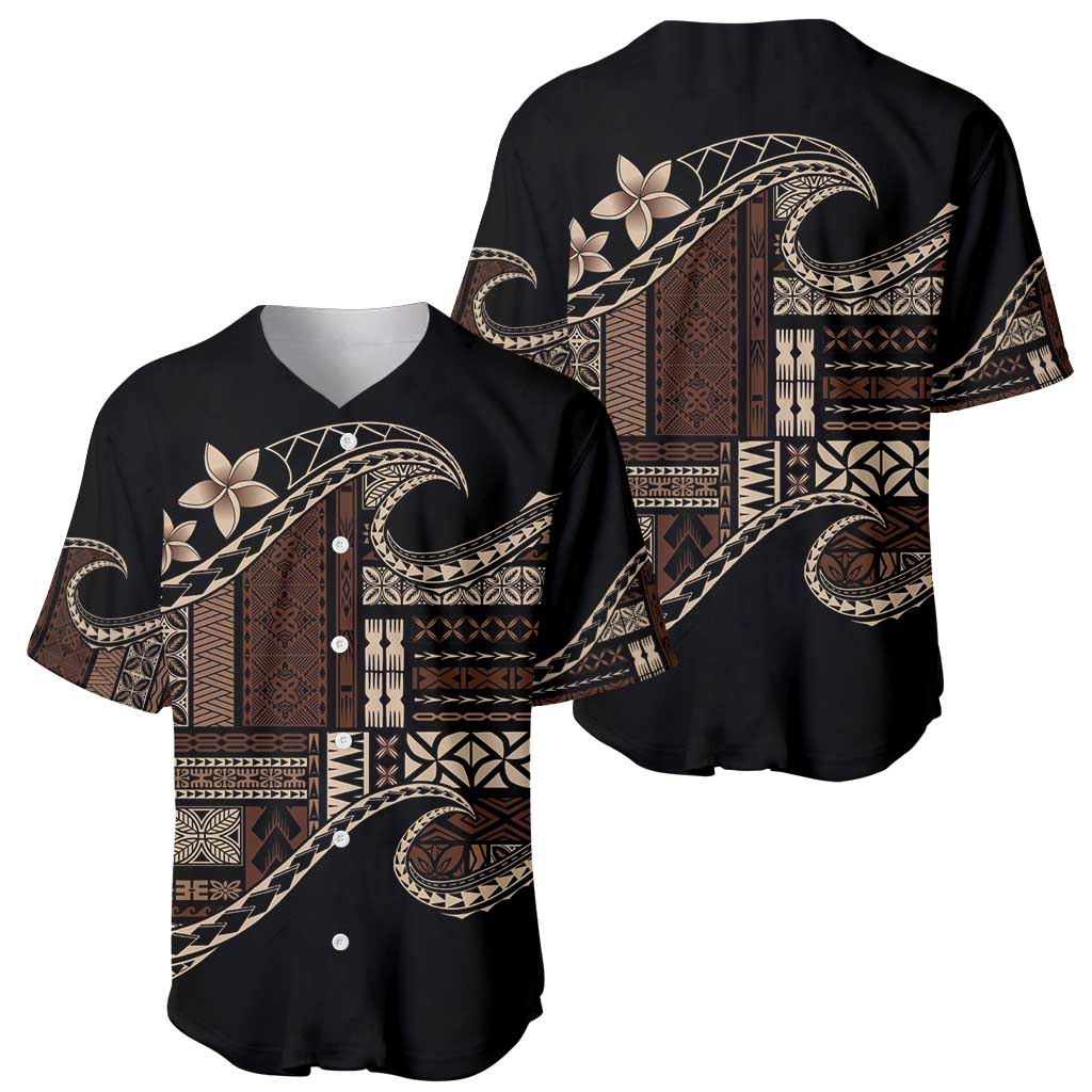 Samoa Siapo Mamanu Baseball Jersey Waves Motifs
