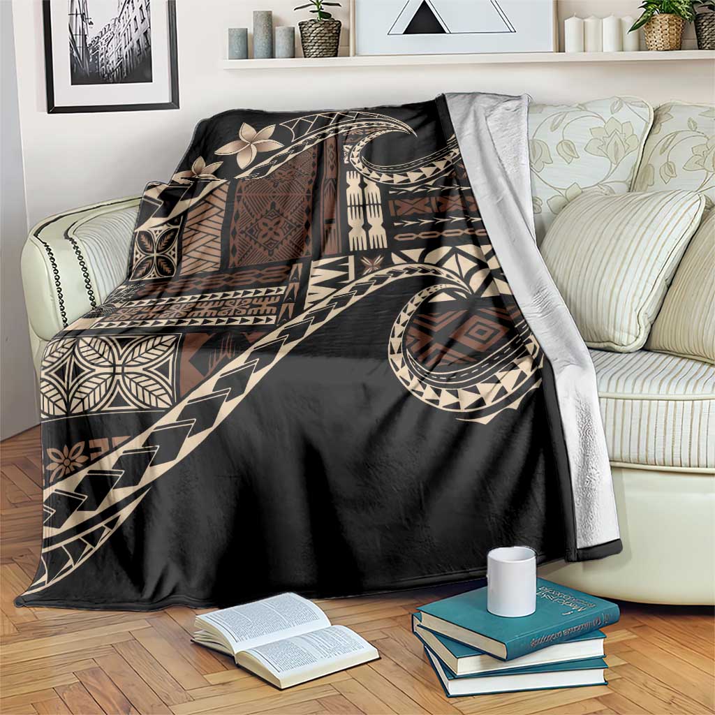 Samoa Siapo Mamanu Blanket Waves Motifs LT7 Black - Polynesian Pride