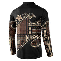 Samoa Siapo Mamanu Button Sweatshirt Waves Motifs LT7 - Polynesian Pride