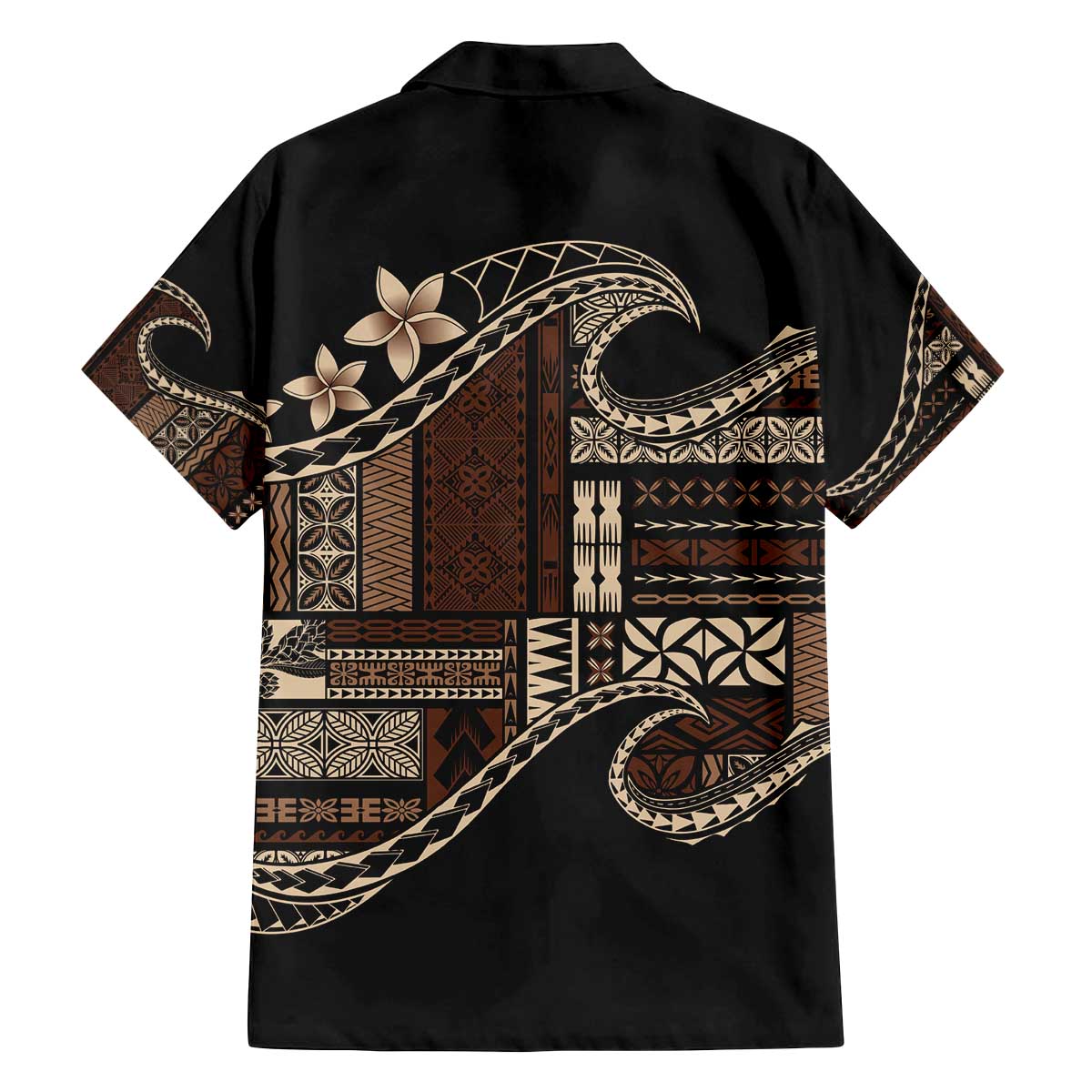 Samoa Siapo Mamanu Family Matching Off The Shoulder Long Sleeve Dress and Hawaiian Shirt Waves Motifs