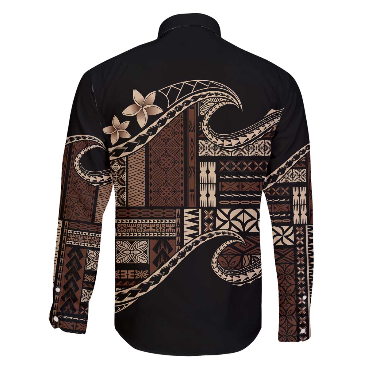 Samoa Siapo Mamanu Family Matching Off The Shoulder Long Sleeve Dress and Hawaiian Shirt Waves Motifs