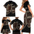 Samoa Siapo Mamanu Family Matching Short Sleeve Bodycon Dress and Hawaiian Shirt Waves Motifs