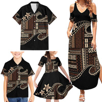 Samoa Siapo Mamanu Family Matching Summer Maxi Dress and Hawaiian Shirt Waves Motifs