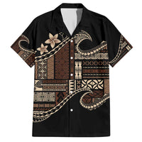 Samoa Siapo Mamanu Hawaiian Shirt Waves Motifs LT7 Black - Polynesian Pride