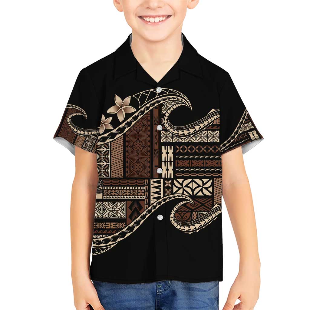 Samoa Siapo Mamanu Kid Hawaiian Shirt Waves Motifs