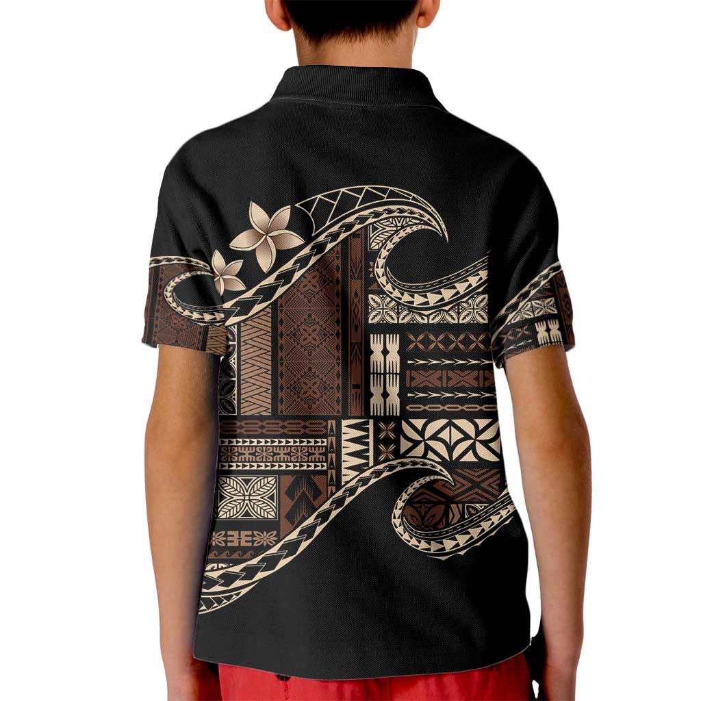 Samoa Siapo Mamanu Kid Polo Shirt Waves Motifs