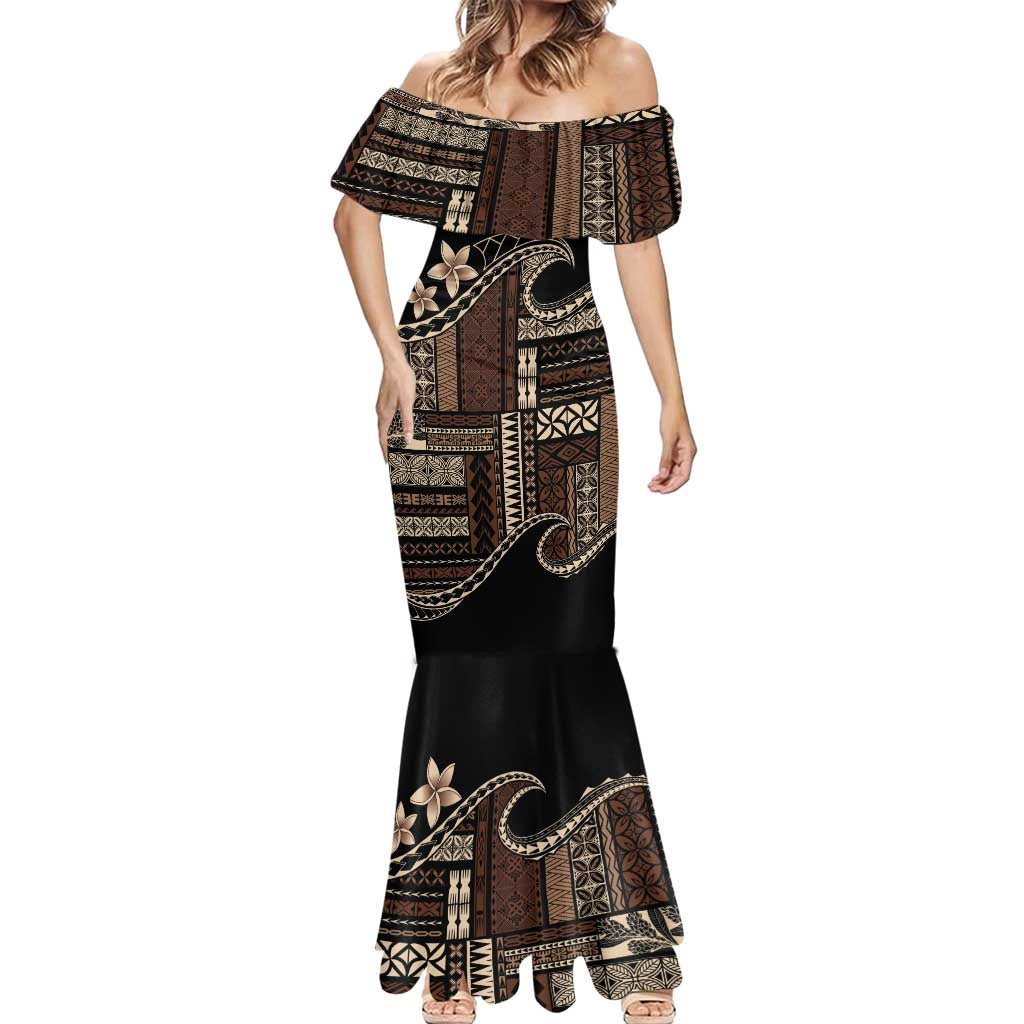 Samoa Siapo Mamanu Mermaid Dress Waves Motifs