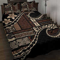Samoa Siapo Mamanu Quilt Bed Set Waves Motifs LT7 Black - Polynesian Pride