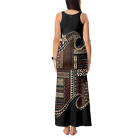 Samoa Siapo Mamanu Tank Maxi Dress Waves Motifs LT7 - Polynesian Pride