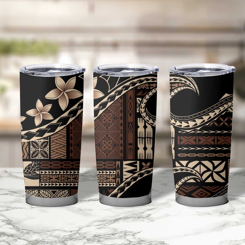 Samoa Siapo Mamanu Tumbler Cup Waves Motifs LT7 - Polynesian Pride