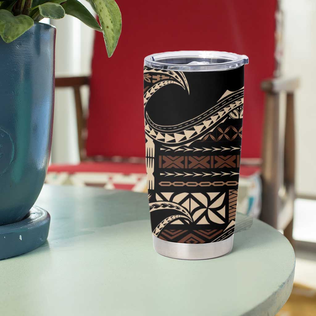 Samoa Siapo Mamanu Tumbler Cup Waves Motifs LT7 - Polynesian Pride