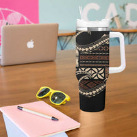 Samoa Siapo Mamanu Tumbler With Handle Waves Motifs LT7 - Polynesian Pride